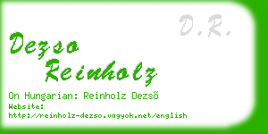 dezso reinholz business card