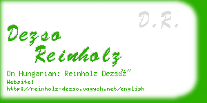 dezso reinholz business card